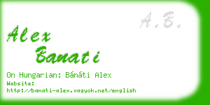 alex banati business card